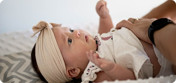 Baby having their nappy changed