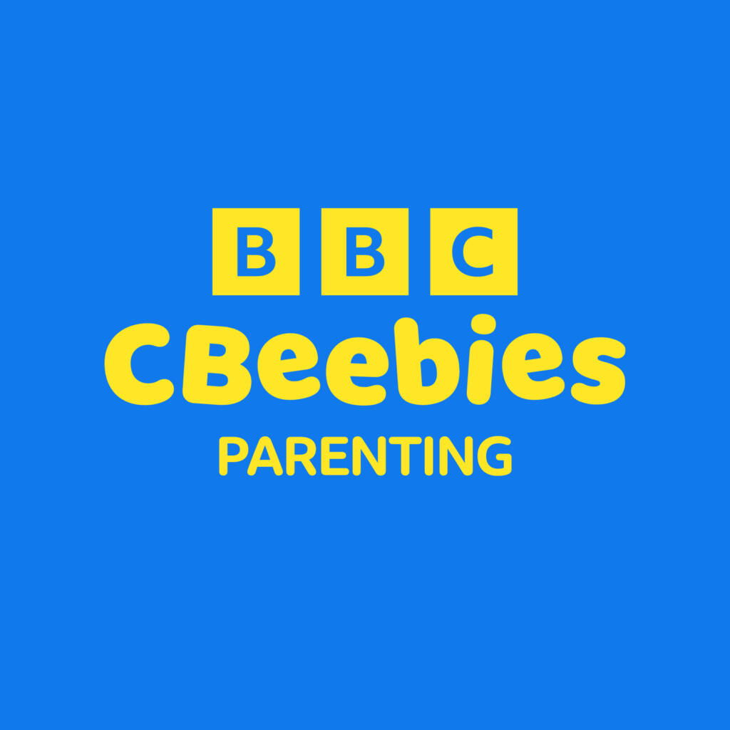 BBC CBeebies Parenting logo in yellow on a blue background