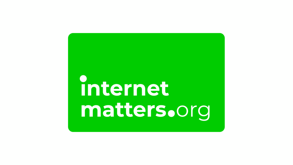 White text on green writing spelling out the Internet Matters URL: internetmatters.org